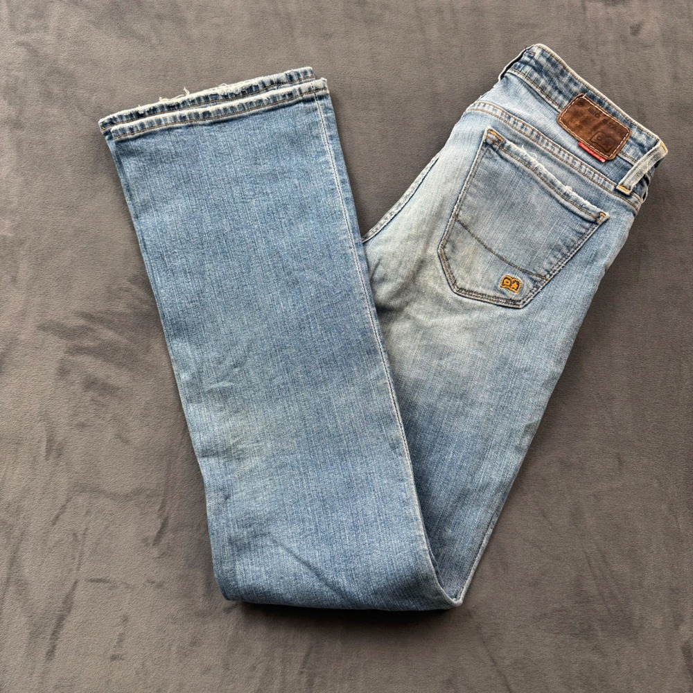 Big Star Bootcut Jeans Light Wash Low Rise Denim Size 27R Distressed